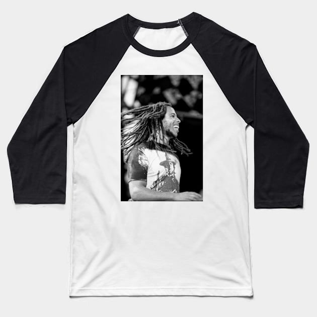 Ziggy Marley BW Photograph Baseball T-Shirt by Concert Photos